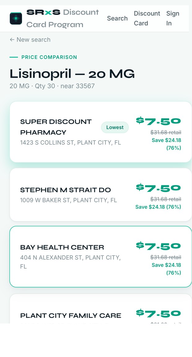 SRxS member portal โ live prices ranked by pharmacy